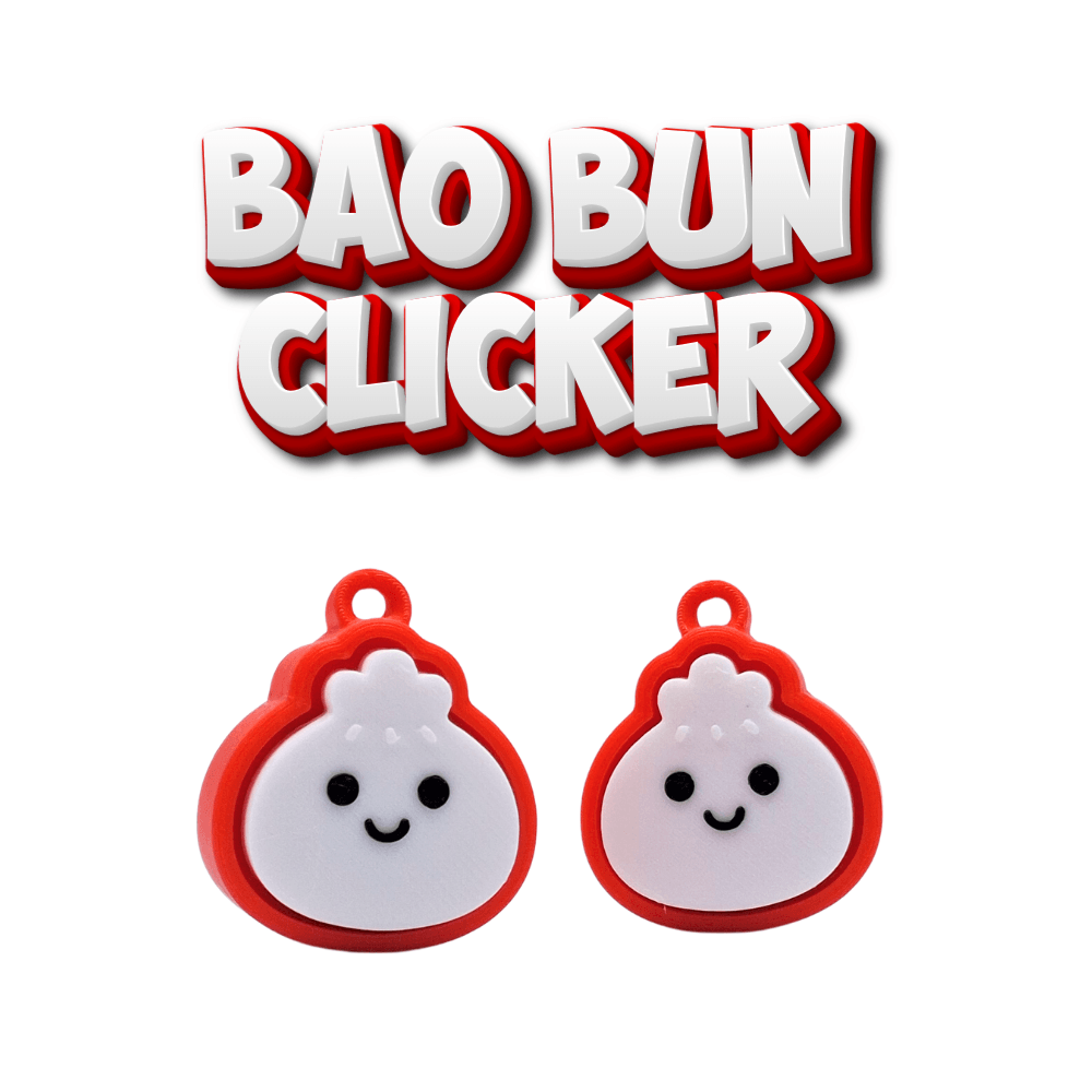 dumpling clicker bao bun white and red asmr fidget toy