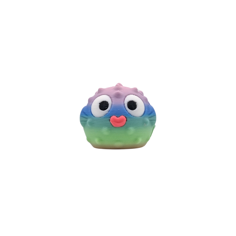 Rainbow pastel puffer fish key charm sensory tactile fidget toy