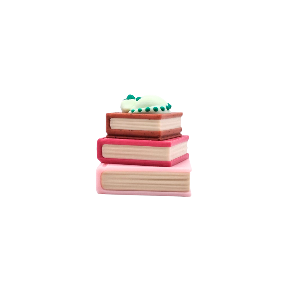 Book stack clicker with sleeping dragon sensory fidget toy