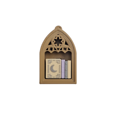 Gothic Book Nook Clicker, Single Button ASMR Fidget Sensory Toy Wood Effect