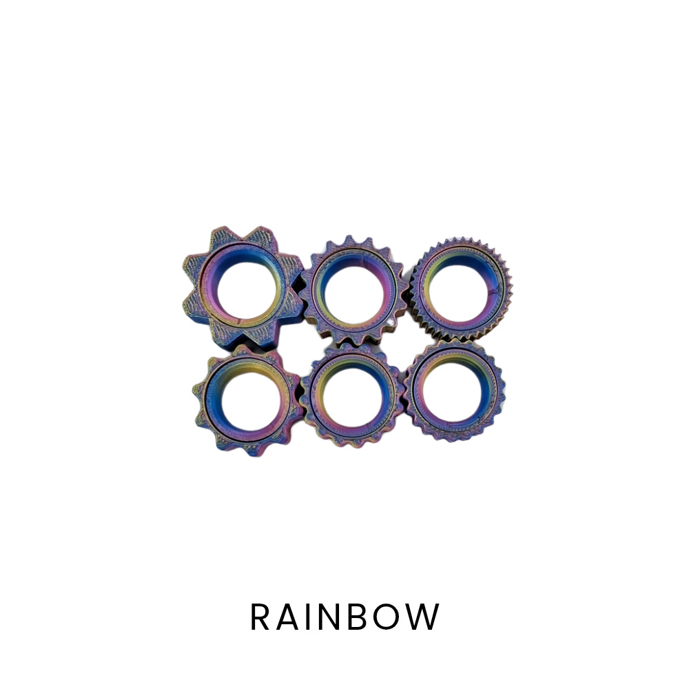 Silk Rainbow oil slick fidget rings, sensory fidget toy