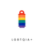 LGBTQI + Fidgets colorful push button fidget toy mimicking bubble wrap with rainbow colors.