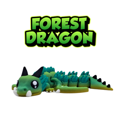 forest dragon flexi fidget toy green and yellow
