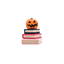 Book stack clicker with jack-o-lantern sensory fidget toy