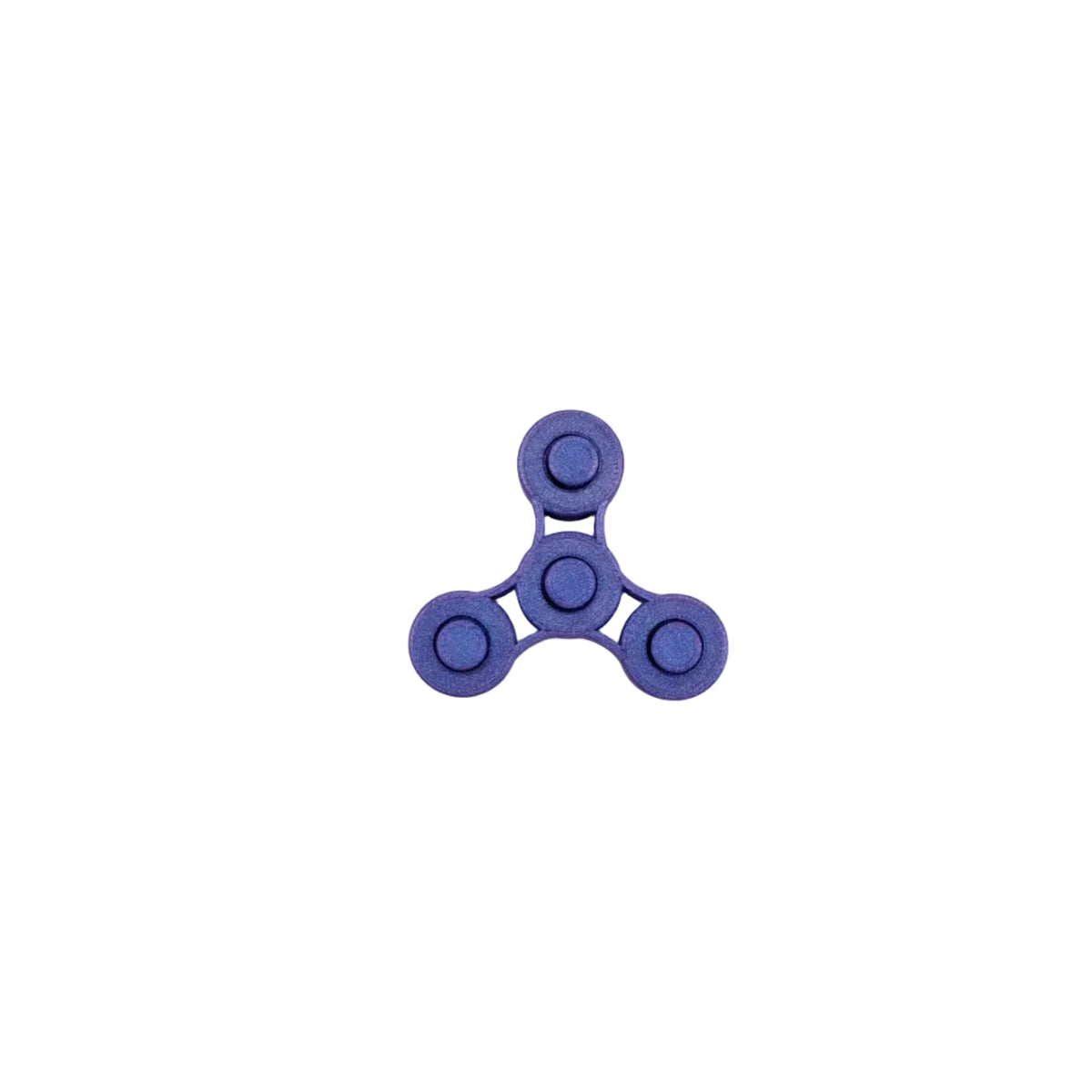 Blue fidget spinner on a white surface
