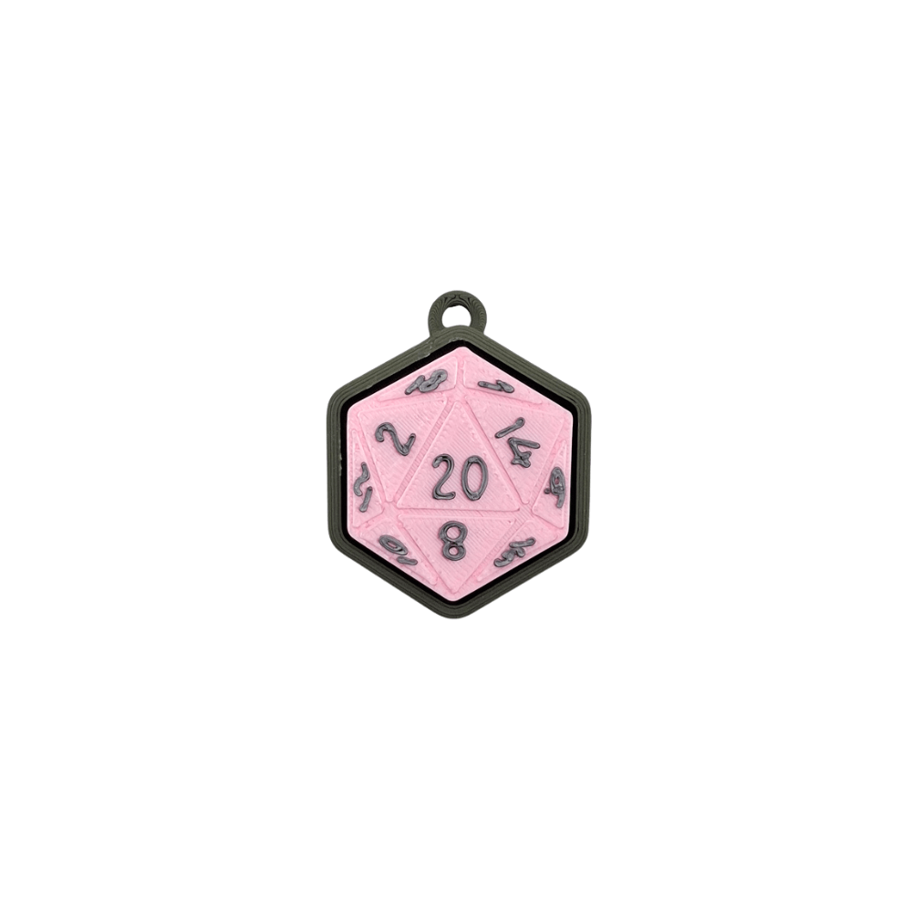 pink 20 D&D Dice Clicker sensory fidget toy