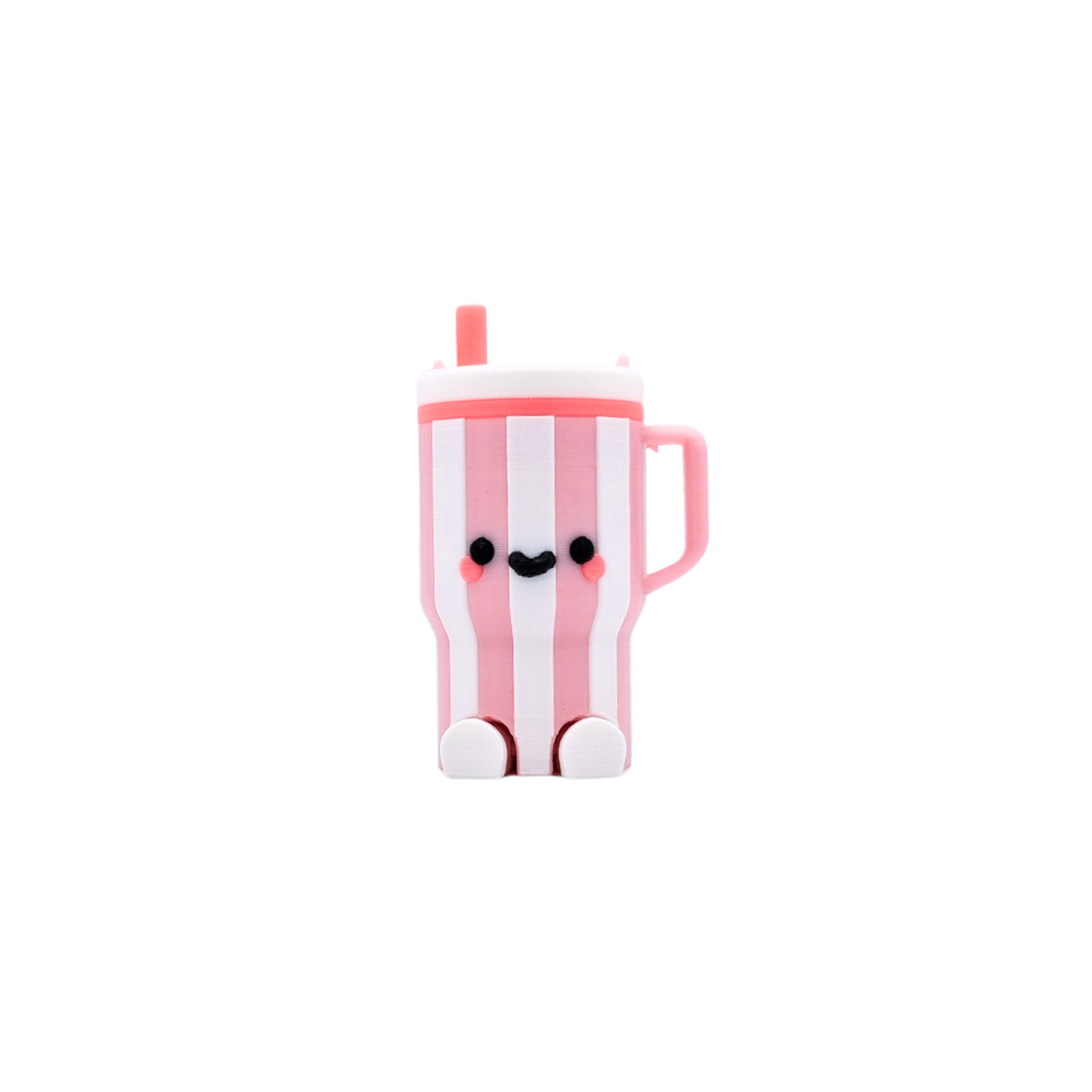 tumbler clicker fidget sensory toy Stanley stripped pink
