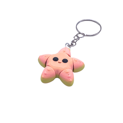 rainbow starfish keyring 